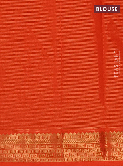 Purple & Orange Semi Silk Cotton Saree - Vairaosi