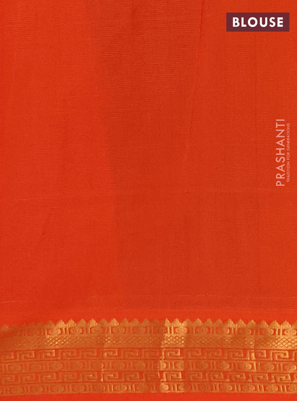 Purple & Orange Semi Silk Cotton Saree - Vairaosi