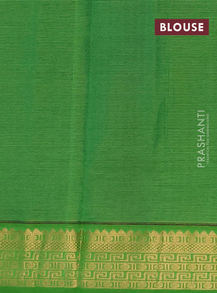 Purple & Green Semi Silk Cotton Saree - Vairaosi