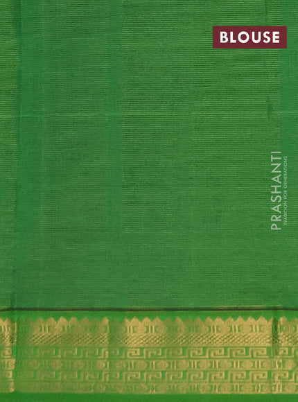 Purple & Green Semi Silk Cotton Saree - Vairaosi