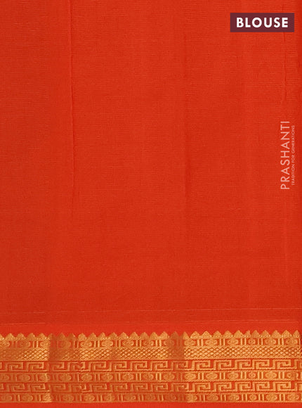 Purple & Orange Semi Silk Cotton Saree - Vairaosi