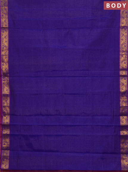 Violet & Purple Semi Silk Cotton Saree - Vairaosi