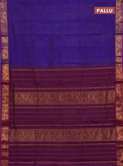 Violet & Purple Semi Silk Cotton Saree - Vairaosi