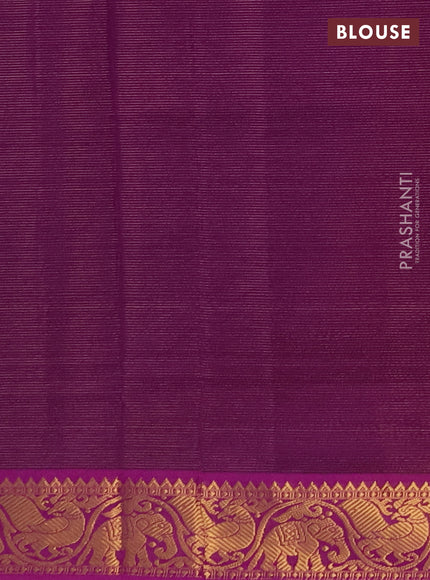 Violet & Purple Semi Silk Cotton Saree - Vairaosi