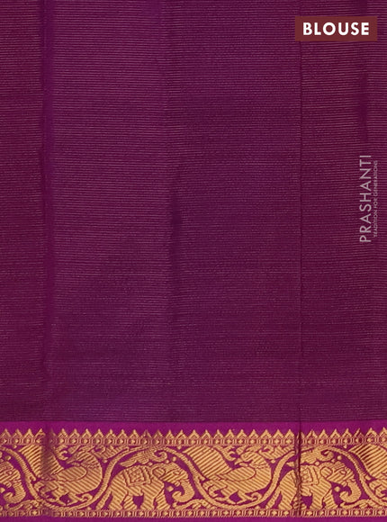 Blue & Purple Semi Silk Cotton Saree - Vairaosi