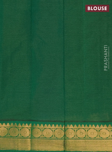 Peacock Blue & Green Semi Silk Cotton Saree - Vairaosi