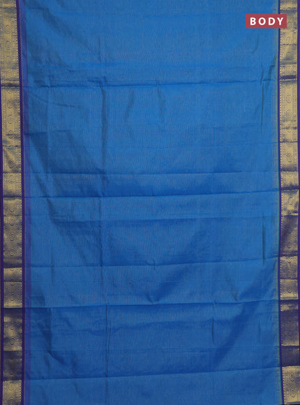 Blue & Purple Semi Silk Cotton Saree - Vairaosi