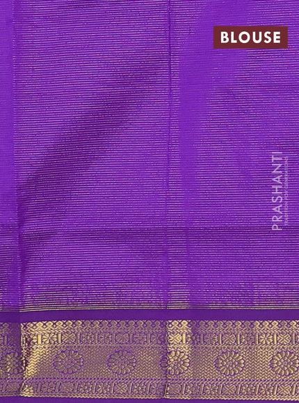 Blue & Purple Semi Silk Cotton Saree - Vairaosi