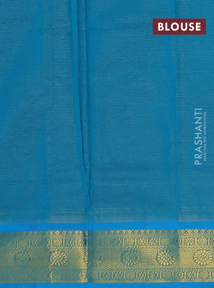 Maroon & Teal Green Semi Silk Cotton Saree - Vairaosi