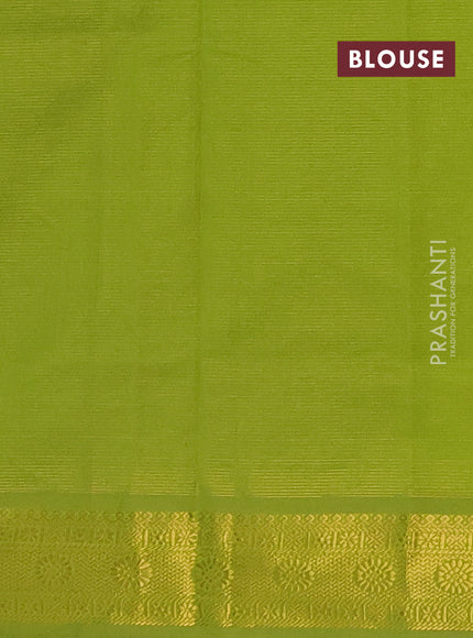 Purple & Green Semi Silk Cotton Saree - Vairaosi
