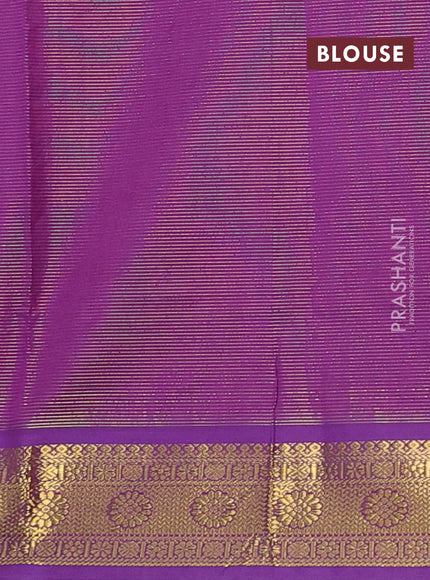 Orange & Purple Semi Silk Cotton Saree - Vairaosi