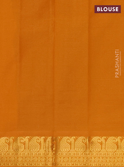 Purple & Mustard Yellow Semi Silk Cotton Saree - Vairaosi