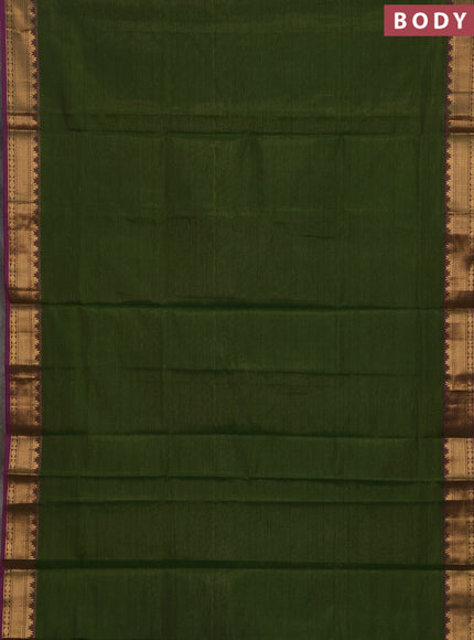 Green & Purple Semi Silk Cotton Saree - Vairaosi