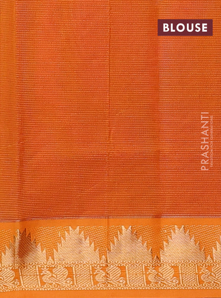 Pink & Orange Semi Silk Cotton Saree - Vairaosi