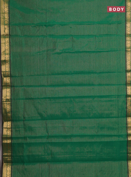 Green & Maroon Semi Silk Cotton Saree - Vairaosi
