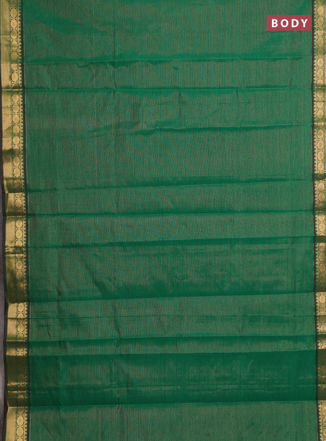 Green & Maroon Semi Silk Cotton Saree - Vairaosi
