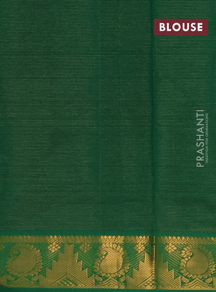 Coffee Brown & green Semi Silk Cotton Saree - Vairaosi