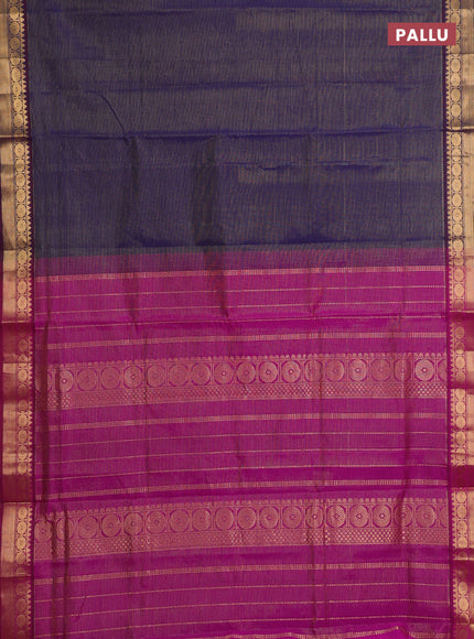 Violet & Magenta pink Semi Silk Cotton Saree - Vairaosi