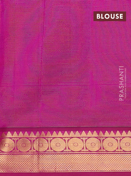 Violet & Magenta pink Semi Silk Cotton Saree - Vairaosi