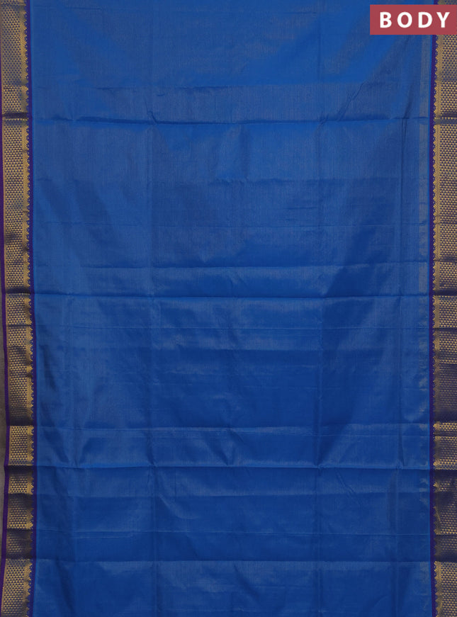 Blue & Purple Semi Silk Cotton Saree - Vairaosi