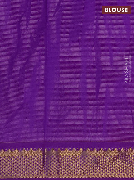 Blue & Purple Semi Silk Cotton Saree - Vairaosi