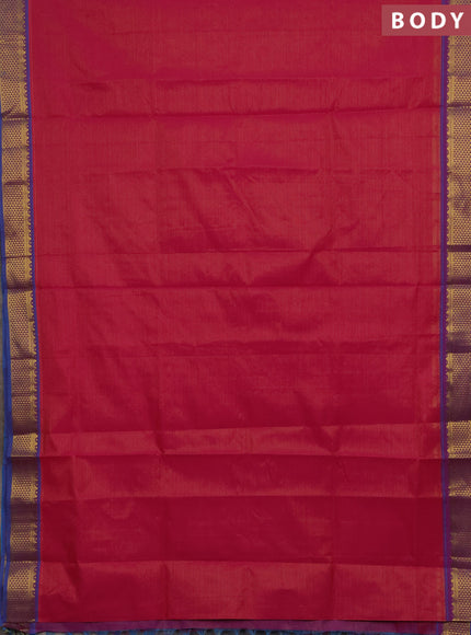 Pink & Blue Semi Silk Cotton Saree - Vairaosi