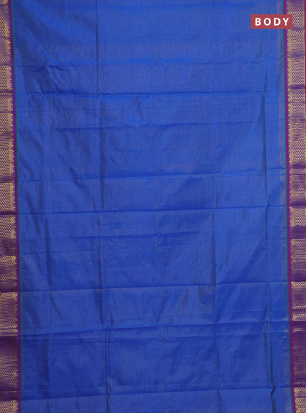 Blue & Red Semi Silk Cotton Saree - Vairaosi