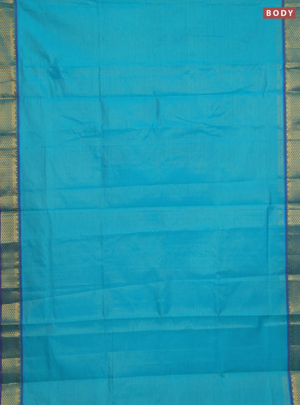Teal Green & Purple Semi Silk Cotton Saree - Vairaosi