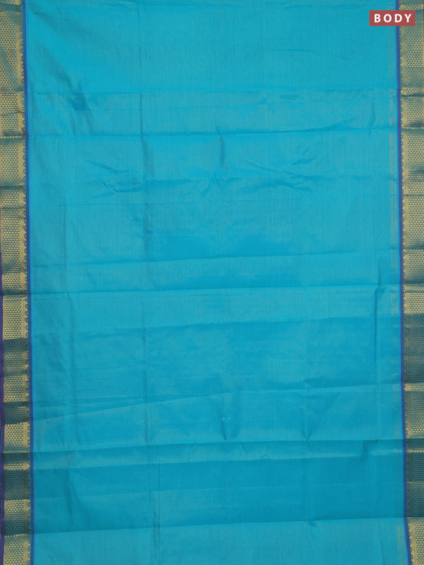Teal Green & Purple Semi Silk Cotton Saree - Vairaosi