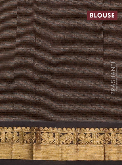 Green & Coffee Brown Semi Silk Cotton Saree - Vairaosi