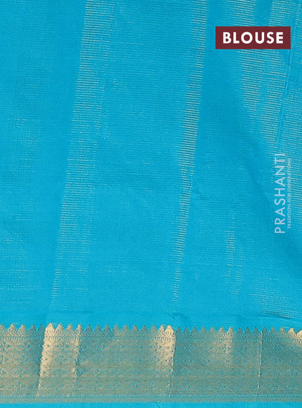Purple & Teal Green Semi Silk Cotton Saree - Vairaosi