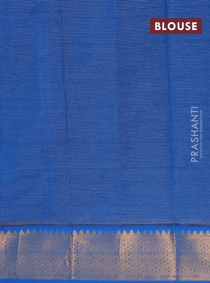 Maroon & Blue Semi Silk Cotton Saree - Vairaosi
