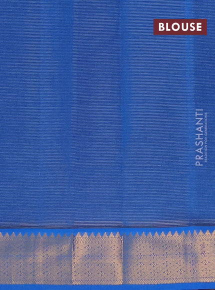 Purple & Blue Semi Silk Cotton Saree - Vairaosi