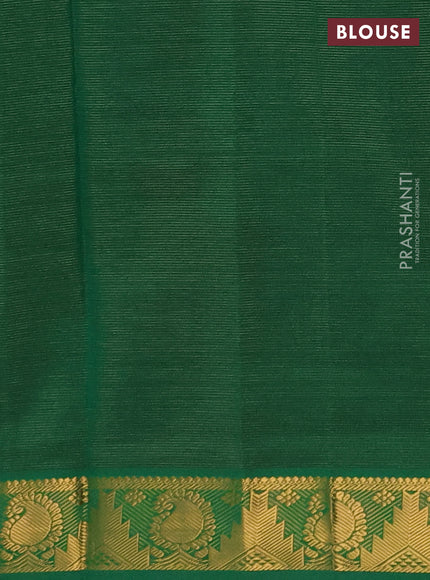Coffee Brown & Green Semi Silk Cotton Saree - Vairaosi