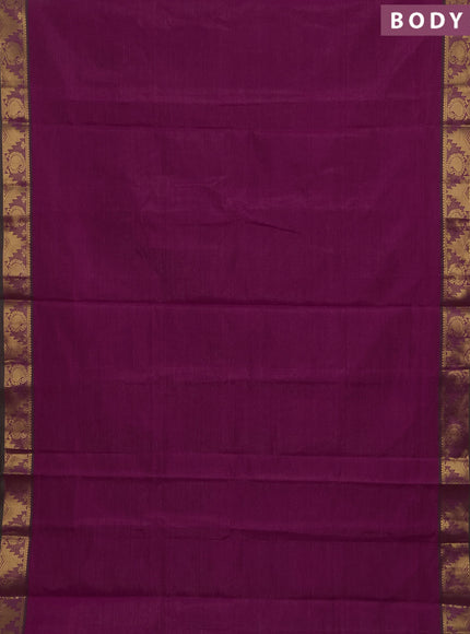 Pink & Green Semi Silk Cotton Saree - Vairaosi