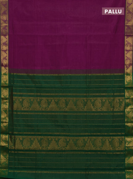 Pink & Green Semi Silk Cotton Saree - Vairaosi