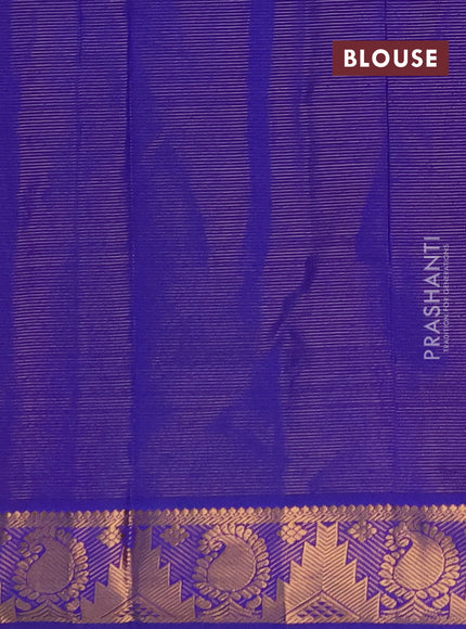 Teal Green & Blue Semi Silk Cotton Saree - Vairaosi