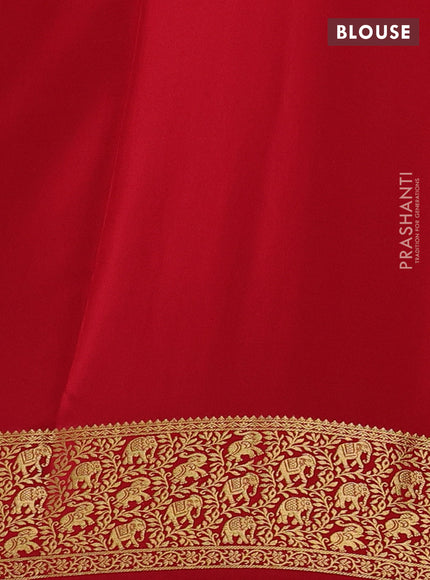 Black & Red Pure  Mysore silk saree - Buttas