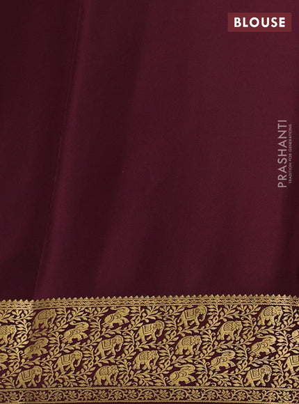 Peach & coffee brown Pure  Mysore silk saree - Buttas