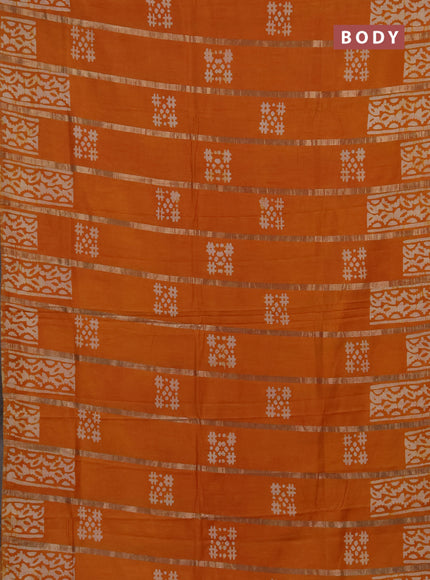 Mustrad Yellow Semi Chanderi Saree - Batik Prints