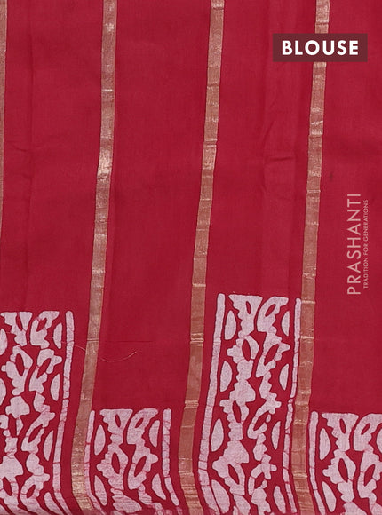 Maroon Semi Chanderi Saree - Batik Prints