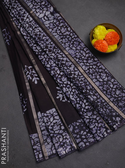 Jamun  Semi Chanderi Saree - Batik Prints