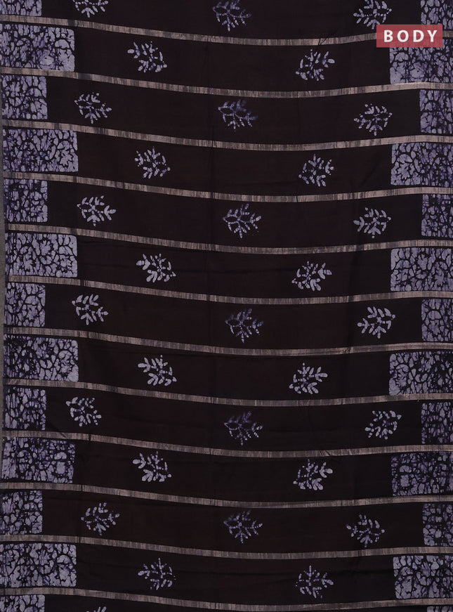 Jamun  Semi Chanderi Saree - Batik Prints