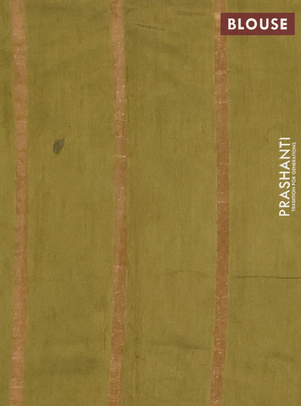 Mehendi Green Semi Chanderi Saree - Batik Prints