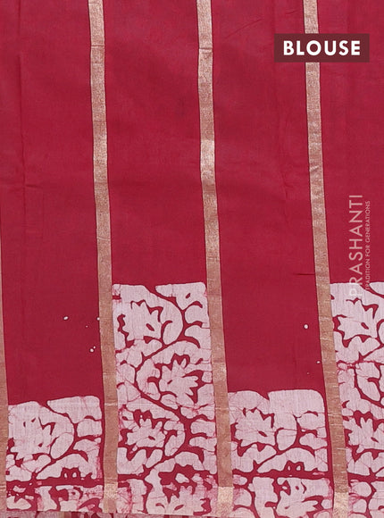 Maroon Semi Chanderi Saree - Batik Prints