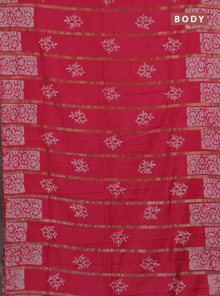 Pink Semi Chanderi Saree - Batik Prints