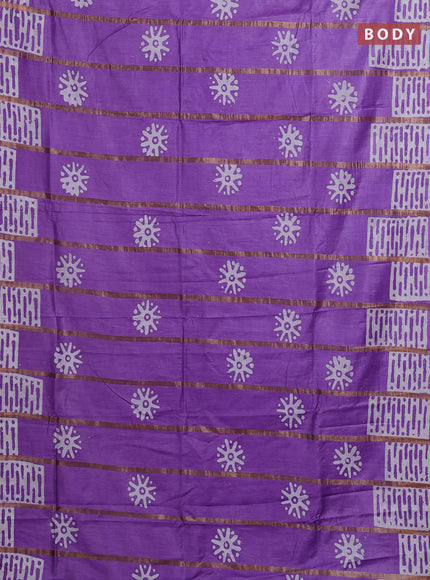 Lavender Semi Chanderi Saree - Batik Prints