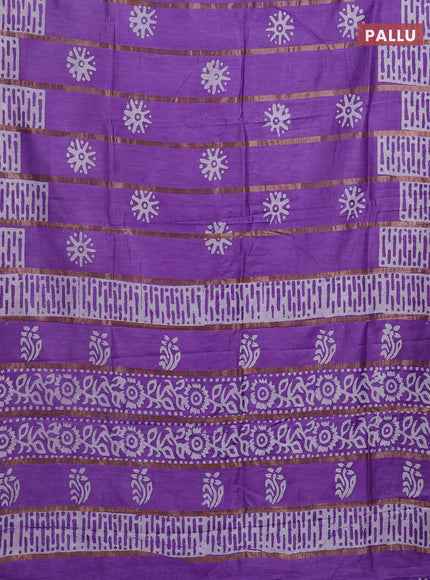 Lavender Semi Chanderi Saree - Batik Prints