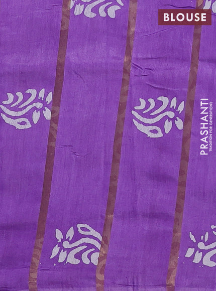 Lavender Semi Chanderi Saree - Batik Prints