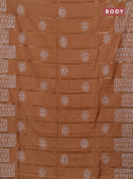 Sandal Semi Chanderi Saree - Batik Prints